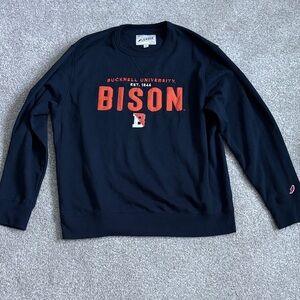 NWOT Navy Blue Orange Bucknell University Bison College Sweatshirt sz XL